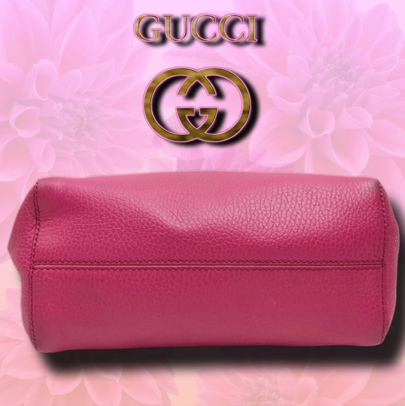 ⭐️Authentic COA Gucci Pink Pebbled Leather Swing Two-Way Shoulder / Hand Bag - Picture 8 of 16